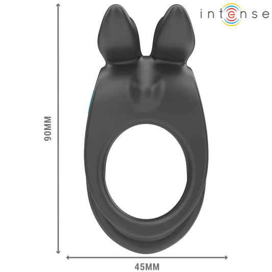 INTENSE - SAM ANILLO DOBLE VIBRADOR PENE 10 VIBRACIONES NEGRO - Nuvica