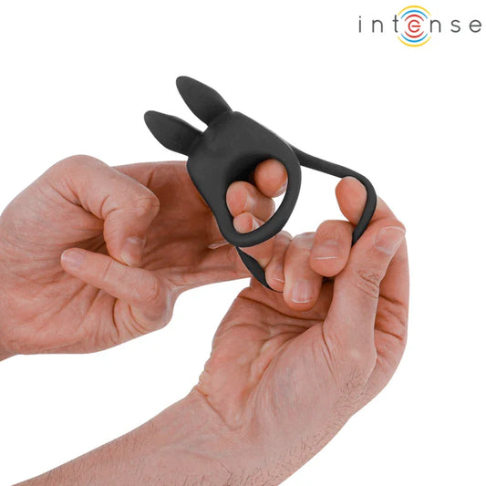 INTENSE - SAM ANILLO DOBLE VIBRADOR PENE 10 VIBRACIONES NEGRO - Nuvica