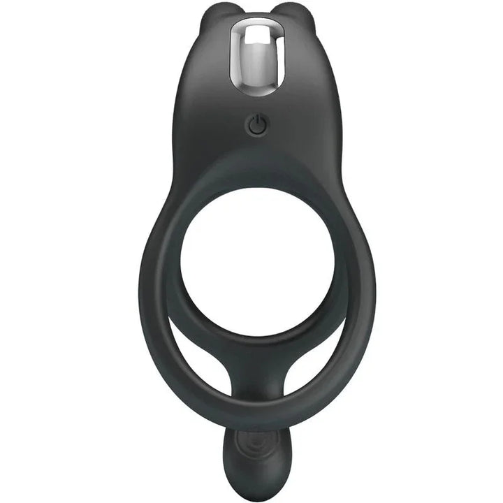 PRETTY LOVE - SETH DOBLE ANILLO VIBRADOR RABBIT 7 VIBRACIONES NEGRO - Nuvica