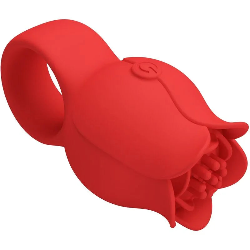 PRETTY LOVE - JAE VIBRADOR DE DEDO FORMA DE ROSA 10 VIBRACIONES ROJO - Nuvica