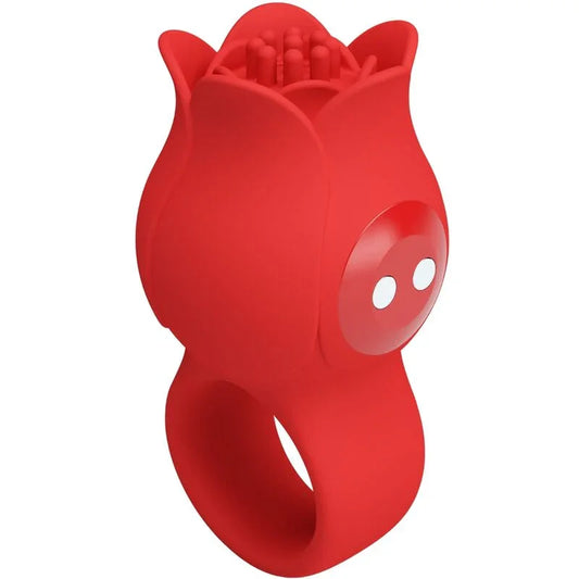 PRETTY LOVE - JAE VIBRADOR DE DEDO FORMA DE ROSA 10 VIBRACIONES ROJO - Nuvica