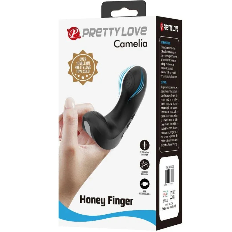 PRETTY LOVE - CAMELIA VIBRADOR DE DEDO 7 VIBRACIONES NEGRO - Nuvica