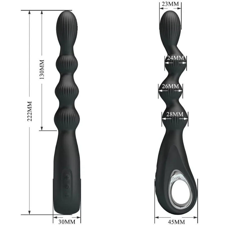 PRETTY LOVE - FEDERER VIBRADOR ANAL 12 VIBRACIONES NEGRO - Nuvica