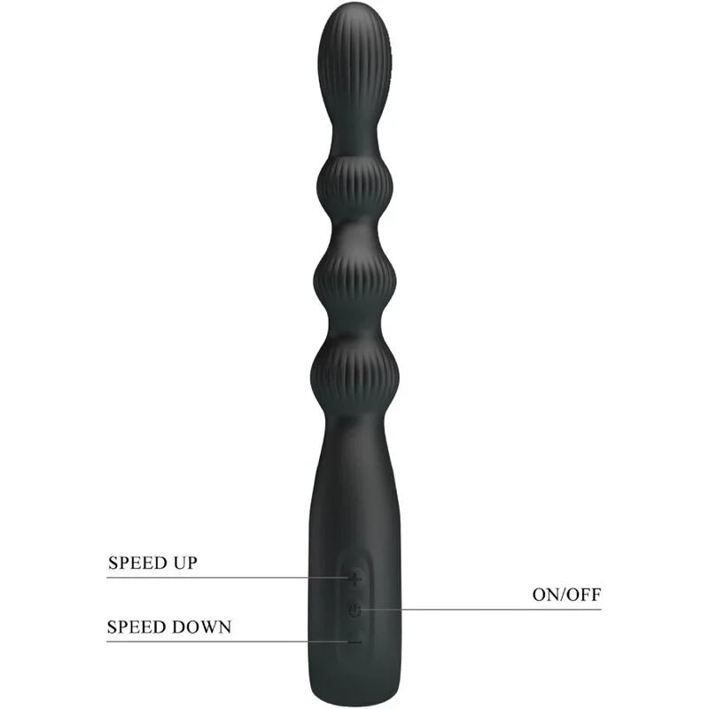 PRETTY LOVE - FEDERER VIBRADOR ANAL 12 VIBRACIONES NEGRO - Nuvica