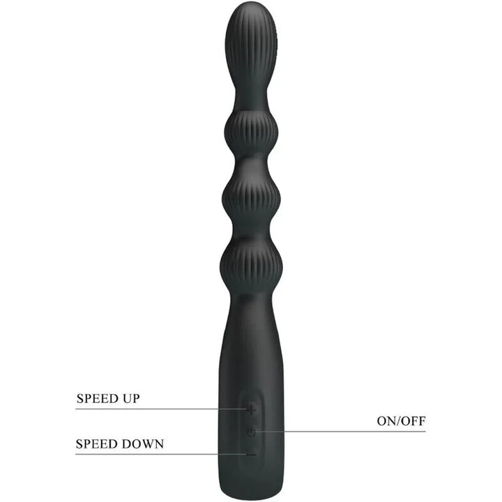 PRETTY LOVE - FEDERER VIBRADOR ANAL 12 VIBRACIONES NEGRO - Nuvica