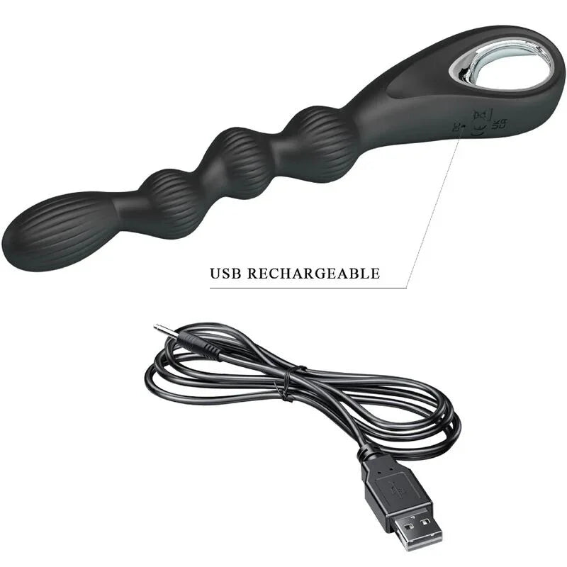 PRETTY LOVE - FEDERER VIBRADOR ANAL 12 VIBRACIONES NEGRO - Nuvica