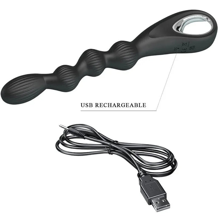 PRETTY LOVE - FEDERER VIBRADOR ANAL 12 VIBRACIONES NEGRO - Nuvica