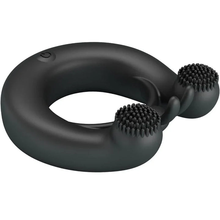 PRETTY LOVE - DAHLIA ANILLO VIBRADOR + ESTIMULADOR DE CLÍTOIS 12 VIBRACIONES NEGRO - Nuvica