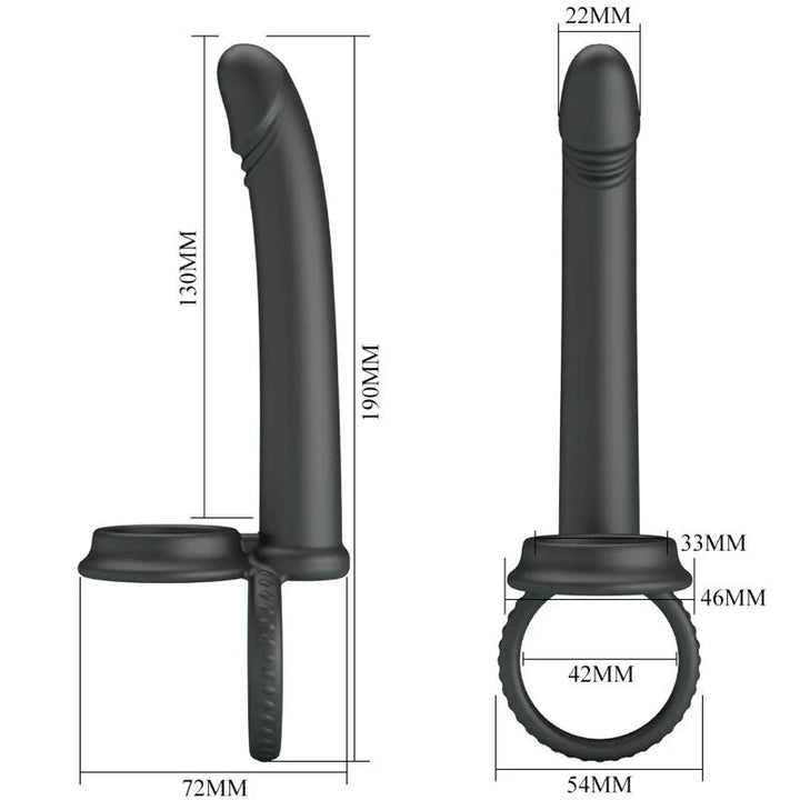 PRETTY LOVE - MOSES ANILLO DOBLE PENE PARA DONLE PENETACIÓN NEGRO - Nuvica