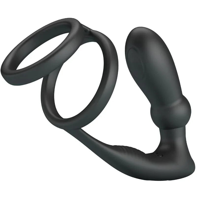 PRETTY LOVE - EMONI ANILLO PENE + PLUG ANAL 12 VIBRACIONES NEGRO - Nuvica