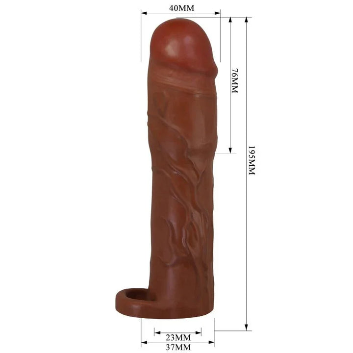 PRETTY LOVE - GERD FUNDA PARA PENE CON EXTENSIÓN DE 7.6 CM MULATO - Nuvica