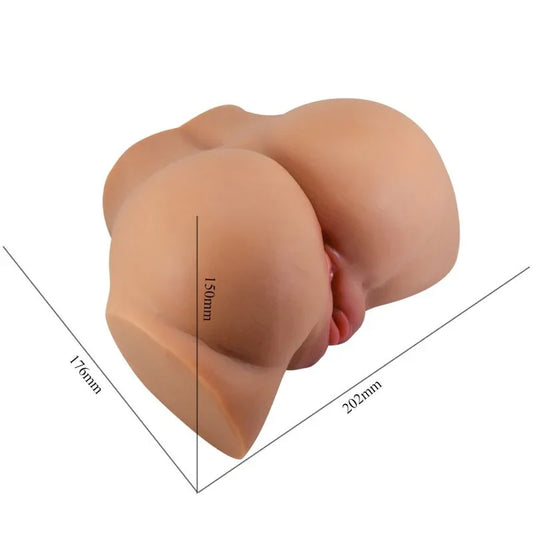 CRAZY BULL - EMILIA TRASERO VIBRADOR CON VAGINA Y ANO REALÍSTICO NATURAL CONTROL REMOTO - Nuvica