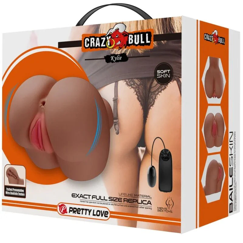 CRAZY BULL - KYLIE TRASERO VIBRADOR CON VAGINA Y ANO REALÍSTICO NATURAL CONTROL REMOTO - Nuvica