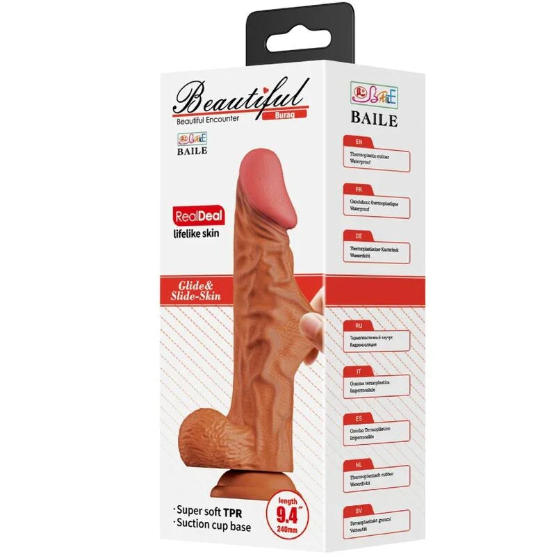 BAILE - BURAQ DILDO REALÍSTICO 24 CM NATURAL - Nuvica