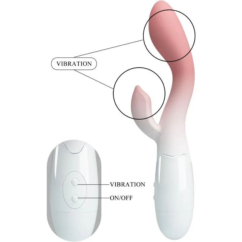 PRETTY LOVE - BRIGHTY VIBRADOR PUNTO G + ESTIMULADOR CLÍTORIS 30 VIBRACIONES ROSA - Nuvica