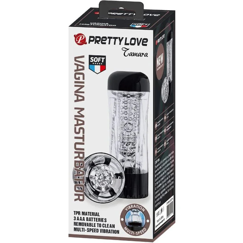PRETTY LOVE - TAMARA MASTURBADOR MASCULINO VIBRADOR MULTIVELOCIDAD NEGRO - Nuvica