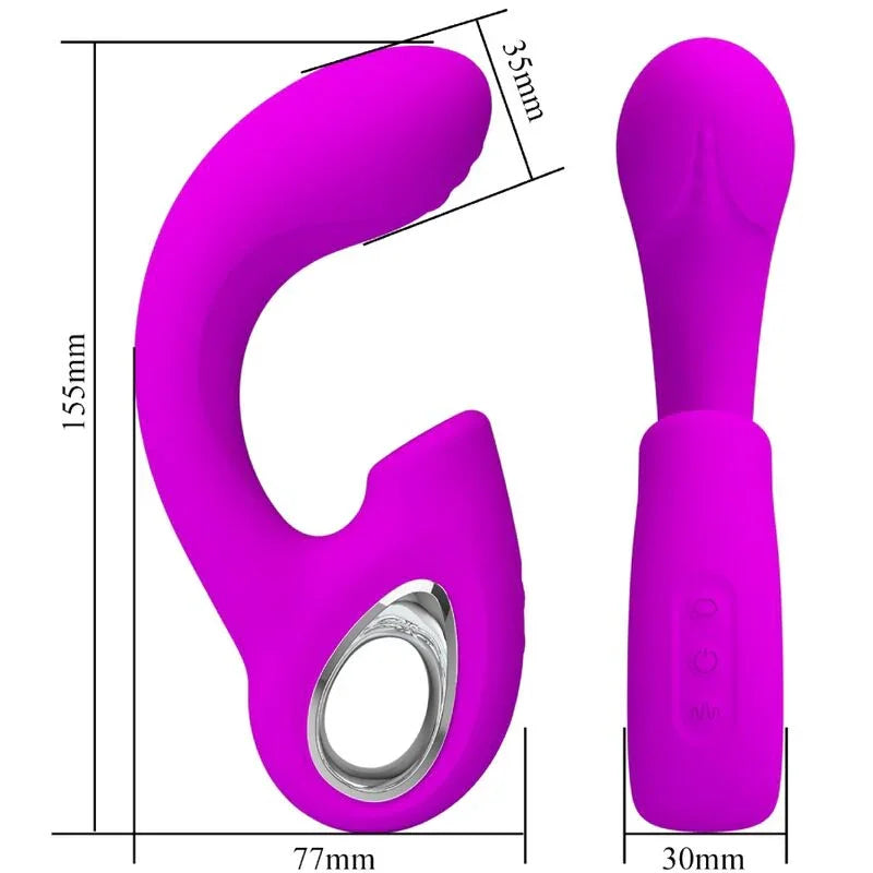 PRETTY LOVE - SIBEL VIBRADOR PUNTO G + ESTIMULADOR CLÍTORIS 10 VIBRACIONES MORADO - Nuvica