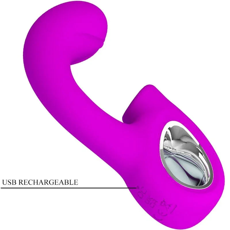 PRETTY LOVE - SIBEL VIBRADOR PUNTO G + ESTIMULADOR CLÍTORIS 10 VIBRACIONES MORADO - Nuvica
