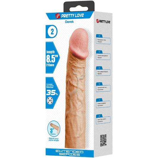 PRETTY LOVE - DEREK FUNDA PENE CON EXTENSIÓN DE 7.6 CM NATURAL - Nuvica