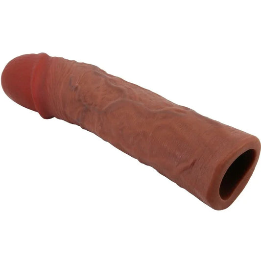 PRETTY LOVE - DEREK FUNDA PENE CON EXTENSIÓN DE 7.6 CM MULATO - Nuvica