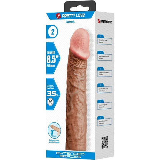 PRETTY LOVE - DEREK FUNDA PENE CON EXTENSIÓN DE 7.6 CM MULATO - Nuvica