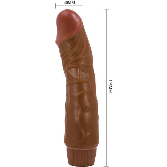 BAILE - JEFF VIBRADOR REALÍSTICO 19.5 CM MULATO - Nuvica