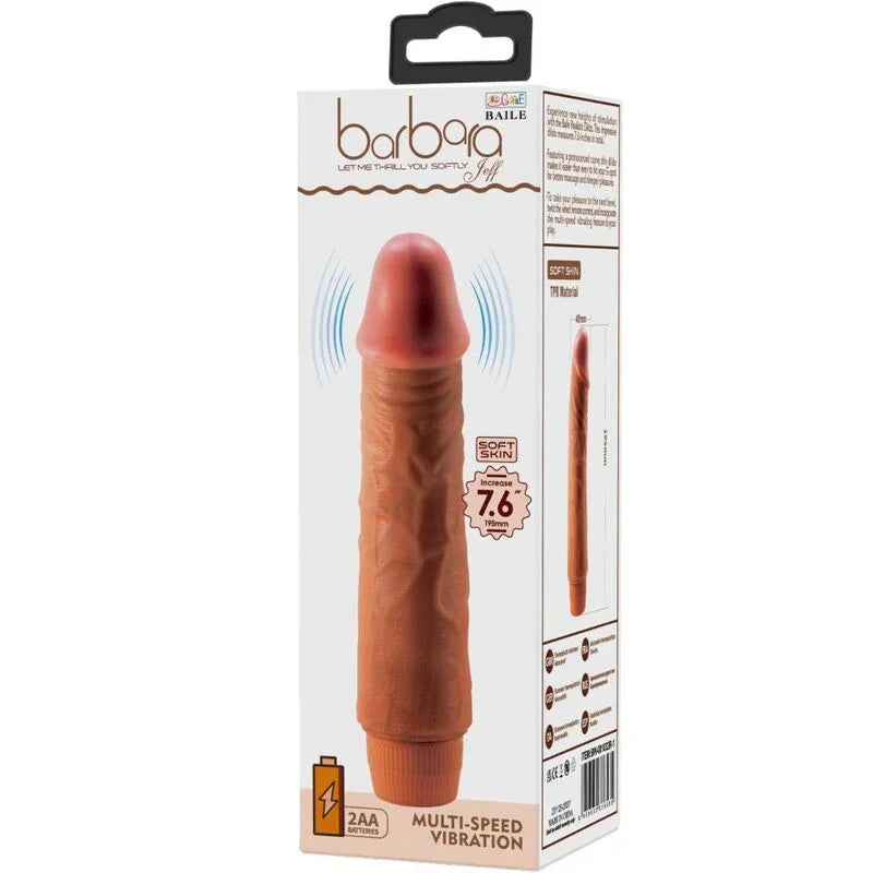 BAILE - JEFF VIBRADOR REALÍSTICO 19.5 CM MULATO - Nuvica