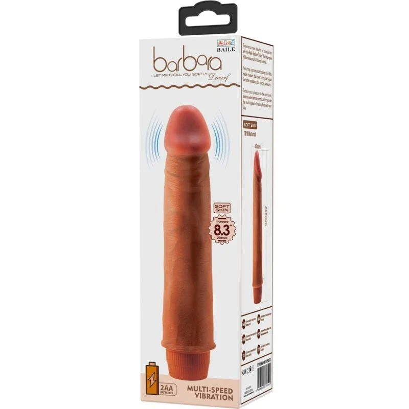 BAILE - DWARF VIBRADOR REALÍSTICO 21 CM MULATO - Nuvica