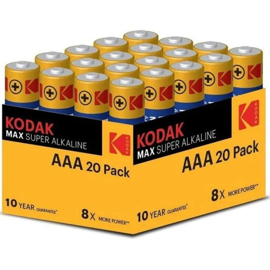 KODAK - MAX PILA ALCALINA AAA LR03 PACK*20 PILAS - Nuvica