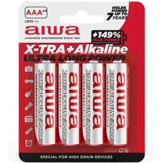 AIWA - X-TRA ALKALINE PILA ALCALINA AAA LR03 BLISTER*4 - Nuvica