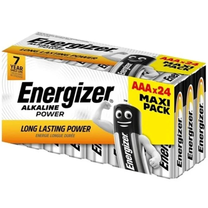 ENERGIZER - ALKALINE POWER PILA ALCALINA AAA LR03 CAJA*24 (3 CAJITAS*8 PILAS) - Nuvica