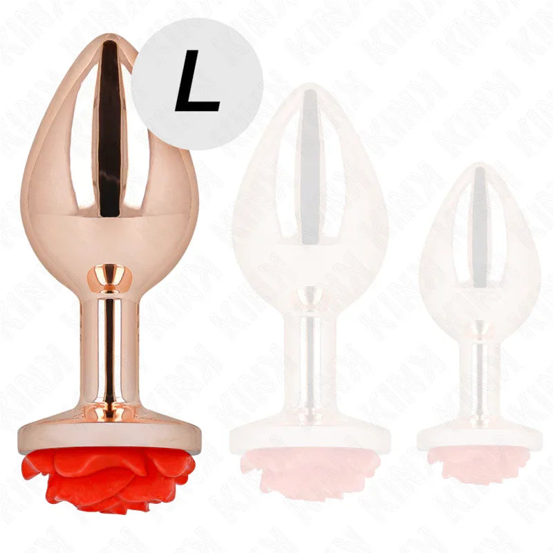 KINK - PLUG ANAL ORO ROSADO ROSA ROJA L - Nuvica