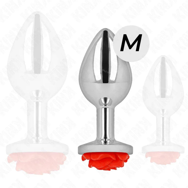 KINK - PLUG ANAL ROSA ROJA TALLA M - Nuvica