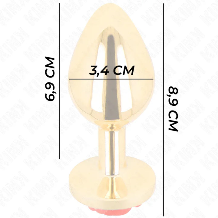 KINK - PLUG ANAL DORADO ROSA ROJA TALLA M - Nuvica