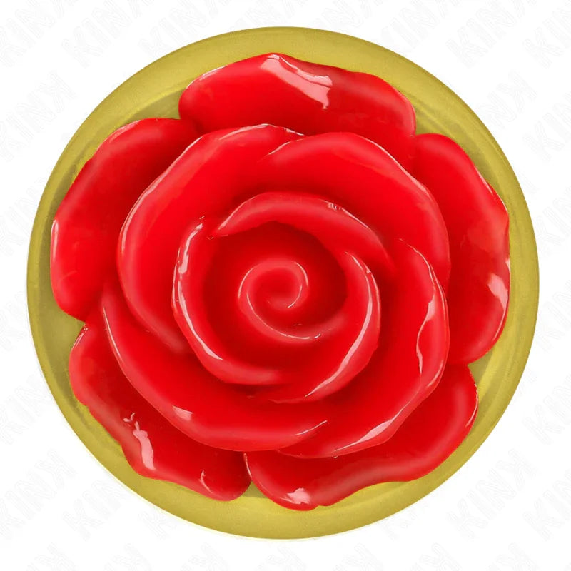 KINK - PLUG ANAL DORADO ROSA ROJA TALLA M - Nuvica