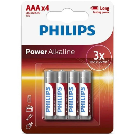 PHILIPS - POWER ALKALINE PILA AAA LR03 BLISTER*4 - Nuvica
