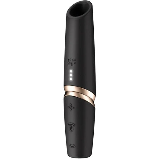 SATISFYER - PERFECT KISS ESTIMULADOR CLÍTORIS POR ONDAS NEGRO / DORADO - Nuvica