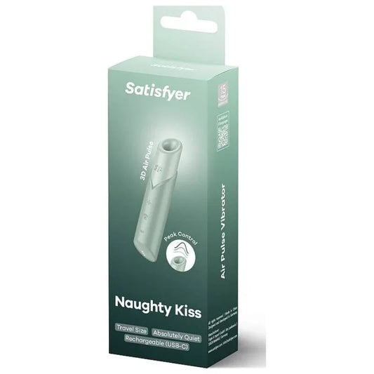 SATISFYER - NAUGHTY KISS ESTIMULADOR CLÍTORIS POR ONDAS VERDE AGUA - Nuvica