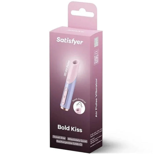 SATISFYER - BOLD KISS ESTIMULADOR CLÍTORIS POR ONDAS ROSA / VIOLETA - Nuvica