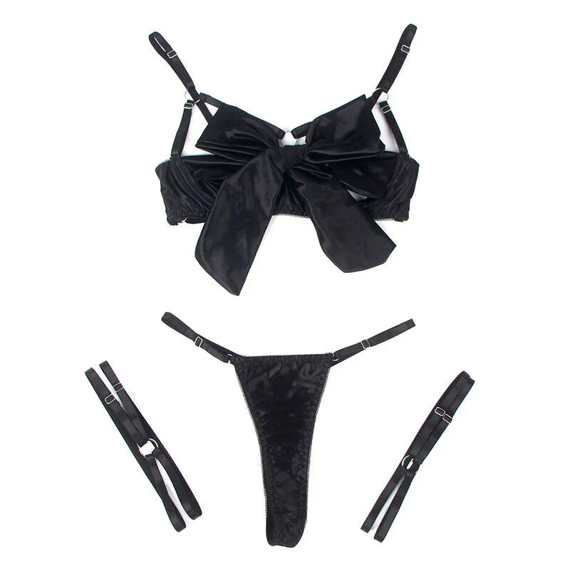 SUBBLIME - 955199 SET SUJETADOR CON LAZO NEGRO AJUSTABLE S/M - Nuvica