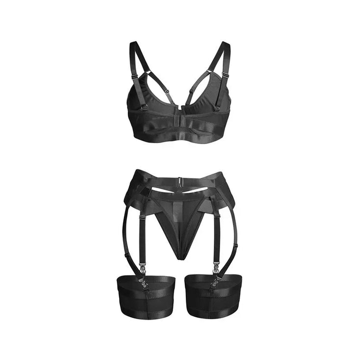 SUBBLIME - 955236 SET SUJETADOR CON LIGUERO BONDAGE NEGRO S/M - Nuvica