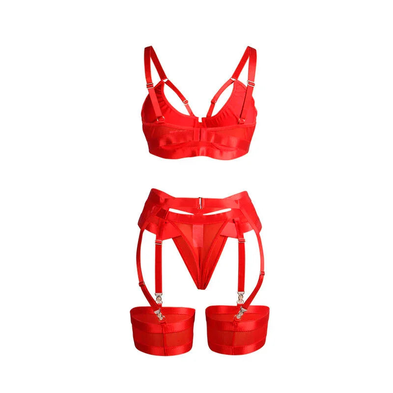 SUBBLIME - 955267 SET SUJETADOR CON LIGUERO BONDAGE ROJO L/XL - Nuvica