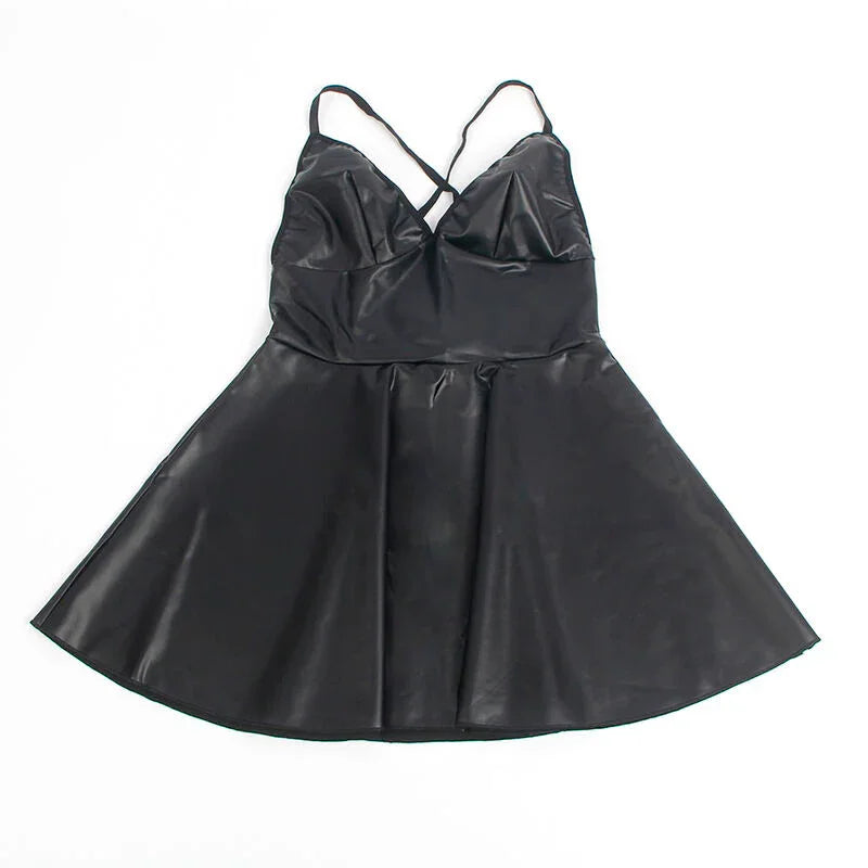 SUBBLIME - 955380 VESTIDO CON TIRANTES DE CUERO NEGRO L/XL - Nuvica