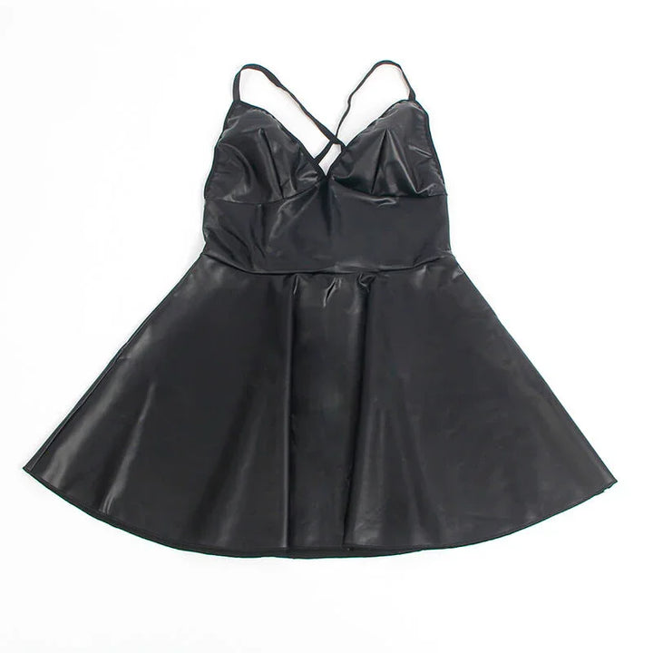 SUBBLIME - 955380 VESTIDO CON TIRANTES DE CUERO NEGRO L/XL - Nuvica