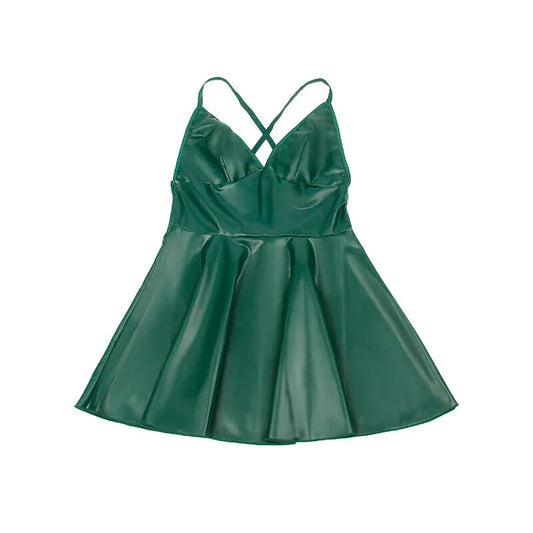 SUBBLIME - 955434 VESTIDO CON TIRANTES DE CUERO VERDE S/M - Nuvica