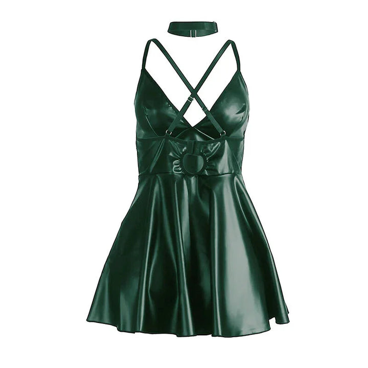 SUBBLIME - 955441 VESTIDO CON TIRANTES DE CUERO VERDE L/XL - Nuvica