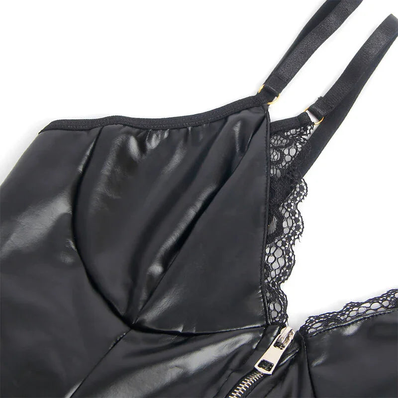 SUBBLIME - 955465 BODY CON CREMALLERA DE CUERO NEGRO L/XL - Nuvica
