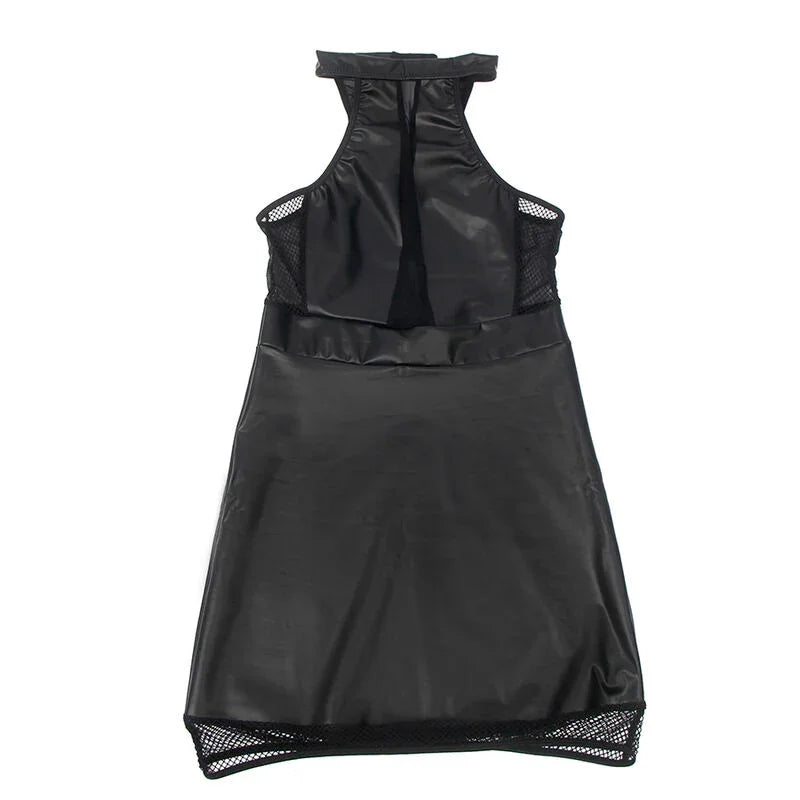SUBBLIME - 955472 VESTIDO CUELLO HALTER CON TRANSPARENCIAS NEGRO S/M - Nuvica