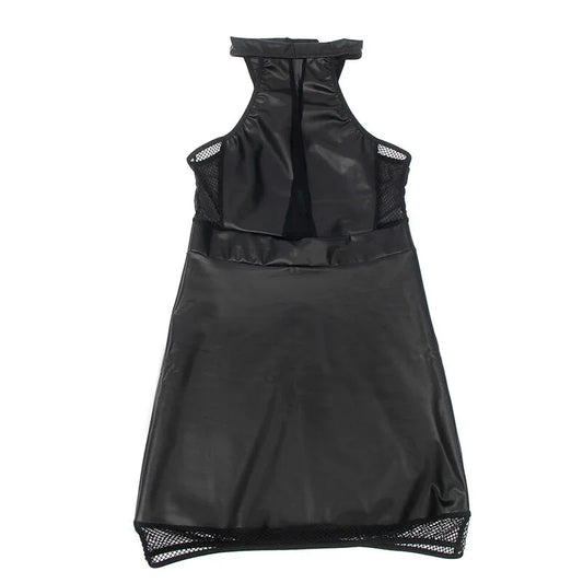 SUBBLIME - 955472 VESTIDO CUELLO HALTER CON TRANSPARENCIAS NEGRO S/M - Nuvica