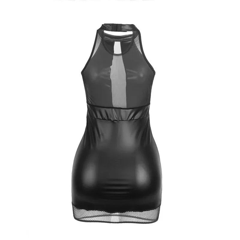 SUBBLIME - 955472 VESTIDO CUELLO HALTER CON TRANSPARENCIAS NEGRO S/M - Nuvica